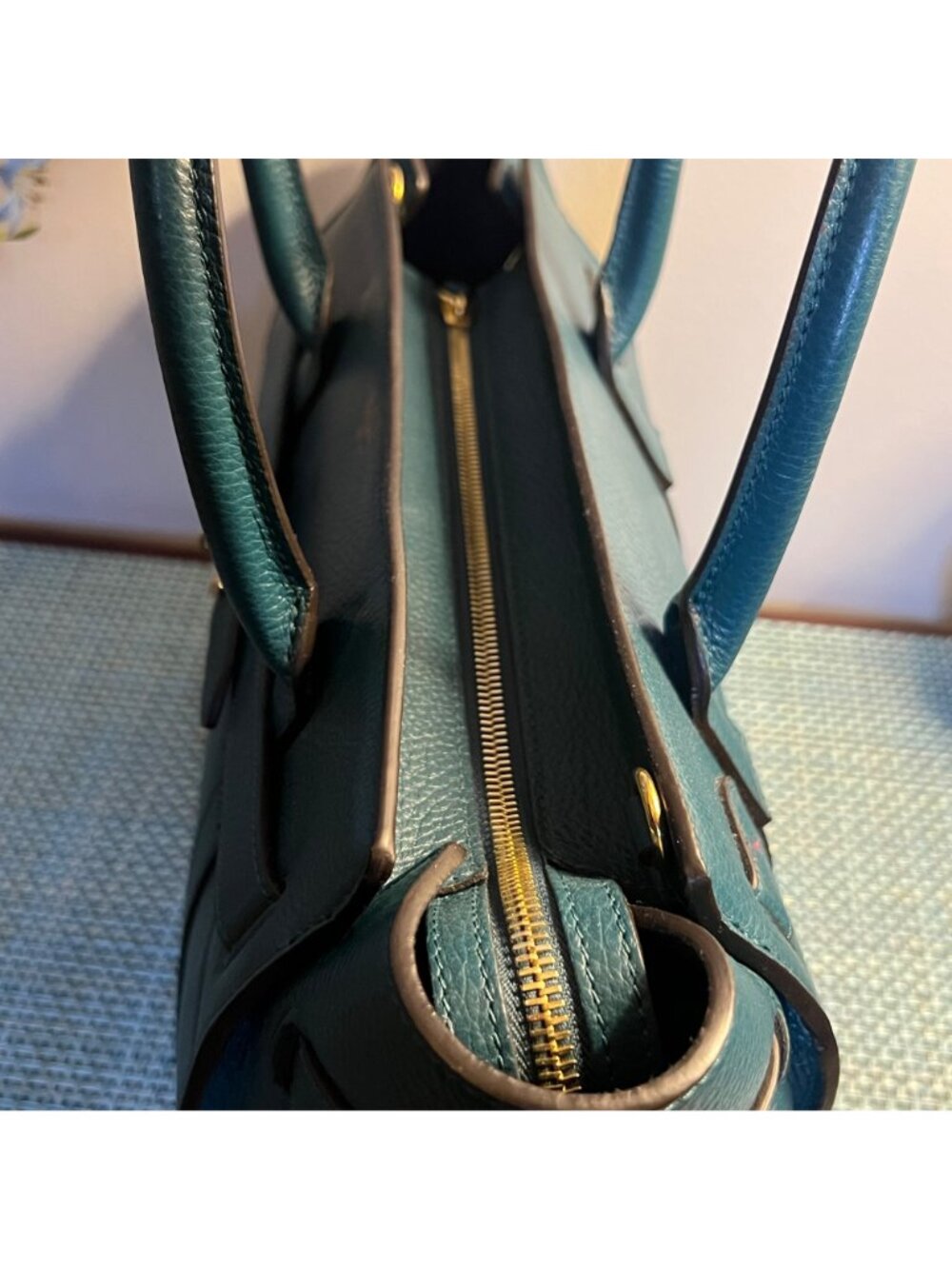 NWOT Mulberry Green Classic Grain Leather Small Zipped Bayswater Tote Bag - Picture 10 of 15